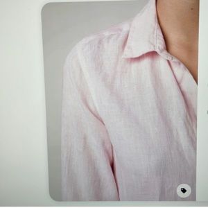 FRANK & EILEEN Rare Shirley Pink Linen Blouse sz S